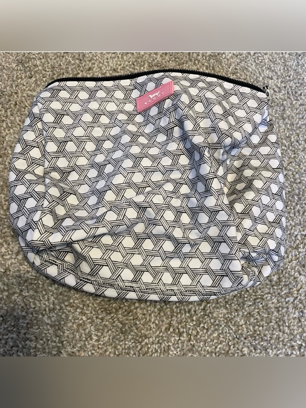 Gray and White Scout Large Cosmetic Bag